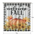 thumbnail image 5 of Welcome Fall Sunflower Pumpkin Buffalo Plaid Shower Curtains,Washable Bathtub Curtains with Hooks Retro Polyester Fabric Curtains for Halloween Thansgiving Christmas Hotel Dorm, 5 of 5