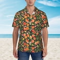 thumbnail image 2 of Pofeuu Fruits Peach Print Hawaiian Shirt for Men Sleeves Casual Button Down Summer Beach Dress Shirts T-Shirts,X-Large, 2 of 7