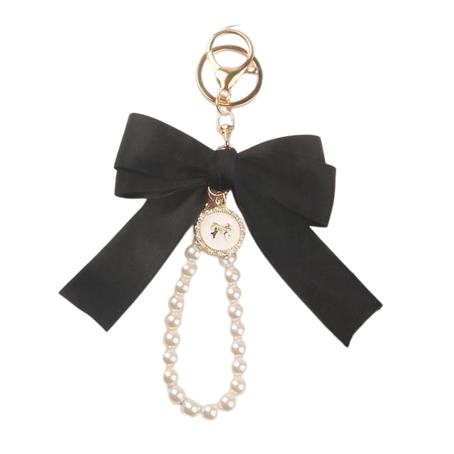Llavero Qarigey Nuevo Gran Bowknot Perla Metal Llaves Anillo Accesorio Colgante Elegante Sólido Tipo-06