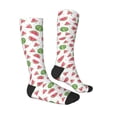 thumbnail image 3 of Daiia Sports Socks Hand Drawn Watermelon Printed Novelty Crew Socks for Men Women Knee High Socks Cotton Socks Soft & Breathable Support Unisex Socks, 3 of 9