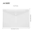thumbnail image 3 of File Folders 12 Packs Plastic Envelopes Clear A5 Letter Size Poly Envelopes Folders with Snap Closure for sc hool Supplie12Pc file bag transparent plastic, 3 of 8