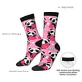 thumbnail image 4 of Logiee Panda Heart Valentine Pink Print Adult Socks for Men & Women,Calf Socks, Ankle Socks,Boots Socks,Breathable Casual Sock,Unisex Crew Socks, 4 of 6