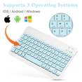 thumbnail image 3 of Ultra-Slim Bluetooth rechargeable Keyboard for Mate X2 and all Bluetooth Enabled iPads, iPhones, Android Tablets, Smartphones, Windows pc - Sky Blue, 3 of 5