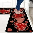 thumbnail image 2 of Red Pink Love Heart Valentine''s Day Kitchen Rugs Set of 2, Anniversary Wedding Kitchen Mat for Floor,Black Non-Slip Kitchen Sink Mats Kitchen Decor Doormat+Runner Rug, 2 of 6