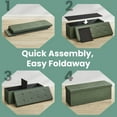 thumbnail image 4 of LEDREM 43" Foldable Storage Ottoman Bench, 660lb Capacity, Multifunctional Footrest Stool, Quick Assembly, Synthetic Leather, Forest Green, 4 of 7