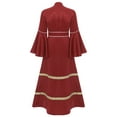 thumbnail image 4 of iiniim Robe de Clergé pour Femmes Robe Maxi de Clergé Robe de Chœur de Ministre Manches Évasées Robe Longue à Boutons Bourgogne P, 4 of 8