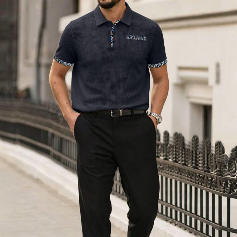 dress shirts for beer belly Breeze Shirts for Men Beer Belly Ultra Comfortable Quick Dry Short Sleeve  Casual Collared Stretchy Shirts for Office or Casual Black M