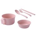 thumbnail image 4 of 1 Set Simple Bento Bowl Pretty Wheat Straw Bowl with Lid and Table Ware, 4 of 9
