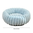 thumbnail image 2 of Sky Blue Pet Kennel Sky Blue 23.62X23.62 Inches Rabbit Plush Winter Warm Round Cat Dog Bed Enclosed Ribbed Non Slip Base For Living Rooms Bedrooms And Pet Rooms, 2 of 7
