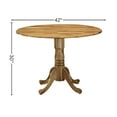 thumbnail image 2 of FurniFact Round Kitchen Table, Drop Leaves, Natural Wood Texture, Pedestal Base, 2 of 8