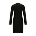 thumbnail image 5 of biudgviw Women's Turtleneck Sweater Dress Long Sleeve Ribbed Knit Fall Dress Stretch Midi Bodycon Dresses, 5 of 7