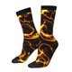 thumbnail image 1 of Balery Orange Lightning Calcetas Largas con Estampado para Hombre y Mujer – Suaves y Transpirables, Talla Única (US 5-11), 1 of 6