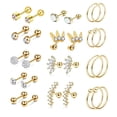thumbnail image 1 of Pendientes de circonita Pendientes para mujer Joyería piercing Clip para oreja Hueso de oreja Juego de uñas, 1 of 5
