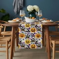 thumbnail image 2 of Halloween Table Runner - 36 Inch Long, Kitchen Dining Table Runner Dresser Scarves, Cute Ghost Pumpkin Candy Castle Cartoon Farmhouse Decor for Coffee Tables Wedding Party Banquet, 2 of 8