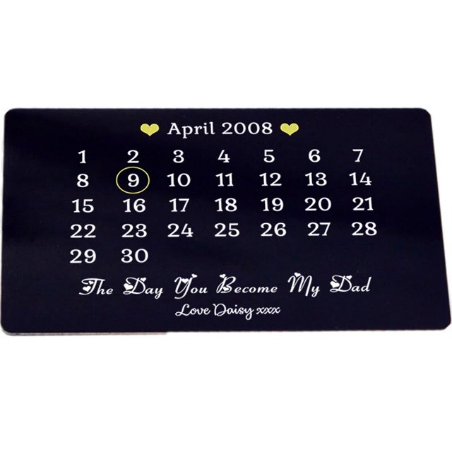 Tarjeta de Metal grabada personalizada para papá, tarjeta de felicitación con grabado personalizado