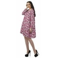 thumbnail image 4 of Moomaya Rayon Flared Dress For Womens Long Sleeve Printed V-Neck Casual Beach Dress For Girls, 4 of 7