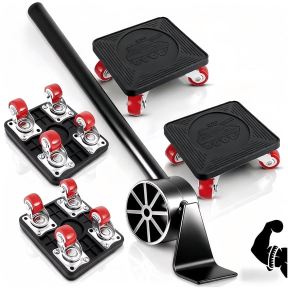 ZHIJYBO Furniture Dolly, Heavy Duty Furniture Lifter & Furniture Movers Hand Tools Set,  Alloy Heavy Duty Furniture Movers, 360°Small Flat Dolly Furniture Movers With Wheels, 880 Lbs Capacity, Black
