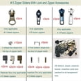 thumbnail image 2 of Kit de Reparación Cremalleras, 5 Deslizadores con Deslizador, Caja Fijación Cremallera Metálica, Tirador Cremallera, para Ropa Cerradura, 2 of 8