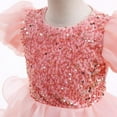 thumbnail image 3 of Girls Princess Dress Kids Ruffles Lace Sequence Wedding Gown Birthday Party Costumes, 3 of 6