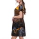 thumbnail image 2 of Balery Lizard With Sunglasses Sunset Vestidos sueltos de manga corta para mujer, vestidos de verano 2025, vestidos casuales de corte A con vuelo., 2 of 6