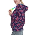 thumbnail image 2 of Lsque Rose Flowers Pattern Casual Women's Hoodie,Hooded Sweatshirt with Kangaroo Pocket,Pullover Hoodie with Eye-catching Drawstrings-Small, 2 of 7
