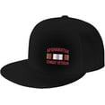 thumbnail image 2 of Afghanistan Combat Veteran Hats for Men and Women Flat Bill Baseball Cap Adult Adjustable Trucker Black, 2 of 7