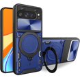 thumbnail image 1 of KOMI for Google Pixel 9 Pro XL Case with Metal Ring Stand & Slide Camera Cover for Pixel 9 Pro XL Phone Case Magnetic Military Grade Shockproof Heavy Duty Rugged Protective Cover (Blue), 1 of 5
