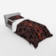 thumbnail image 3 of Ambesonne Flower Bedding Set 4 Pcs, Japanese Vivid Florals, Queen, Black Orange Mustard, 3 of 3
