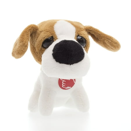 Spark Squeeze 'N Talk Plush Tan & White Dog