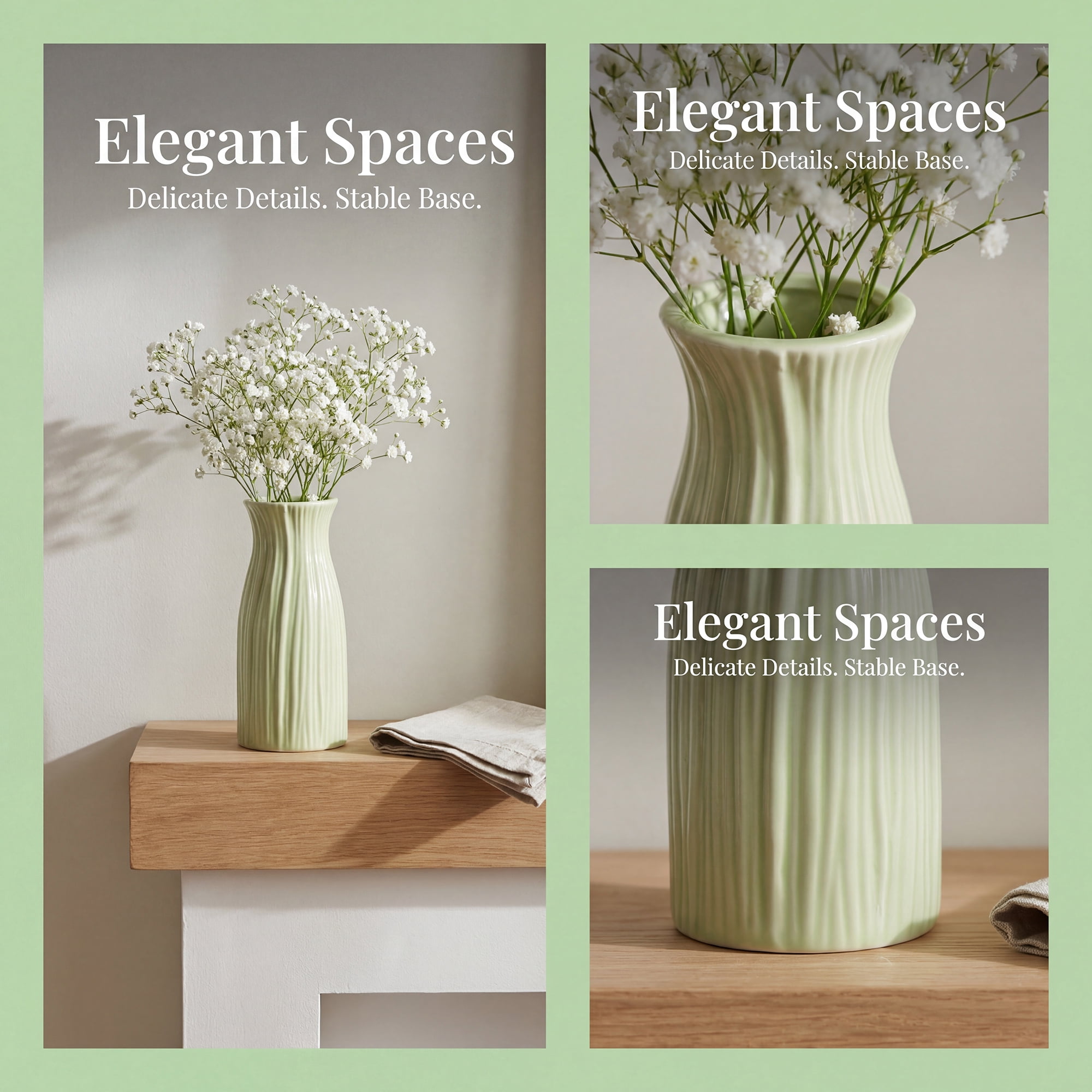 Unique Bargains Modern Cylinder Matte Ribbed Flower Vase Green 2.4"L x 2.4"W x 5.1"H