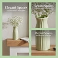 thumbnail image 5 of REGALWOVEN Small Ceramic Bud Vase Modern Cylinder Vase, Matte Ribbed Decorative Flower Vase for Desktop, Boho Home Decor Green 2.4"L x 2.4"W x 5.1"H, 5 of 6