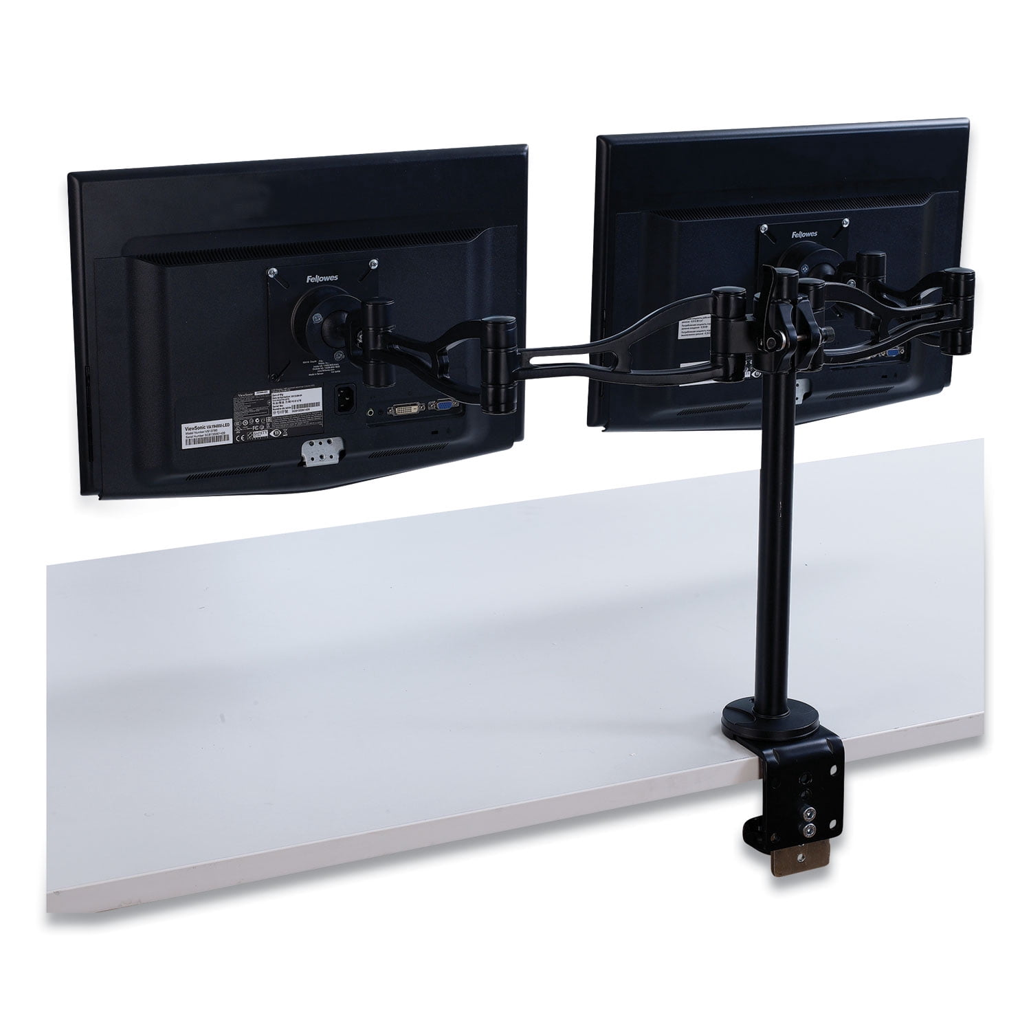 Fellowes Professional Series Depth Adjustable Dual Monitor Arm, Black