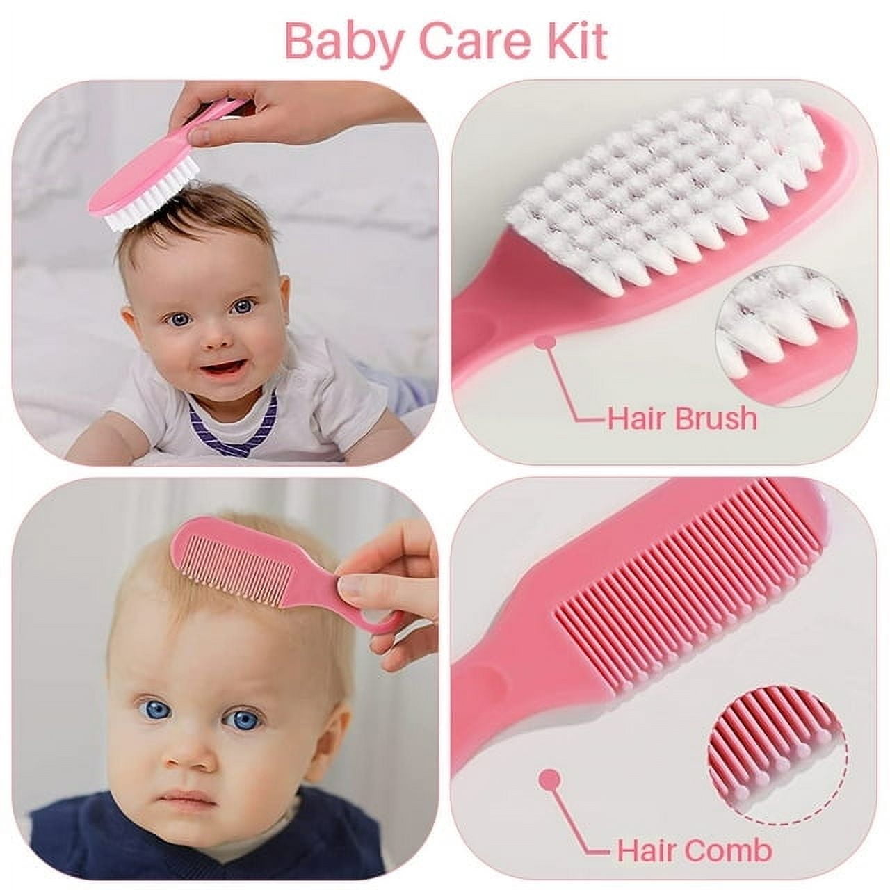 10 in 1 Baby Healthcare and Grooming Kit for Girl Boy Care Kit Toddlers Nail Clippers (Pink)