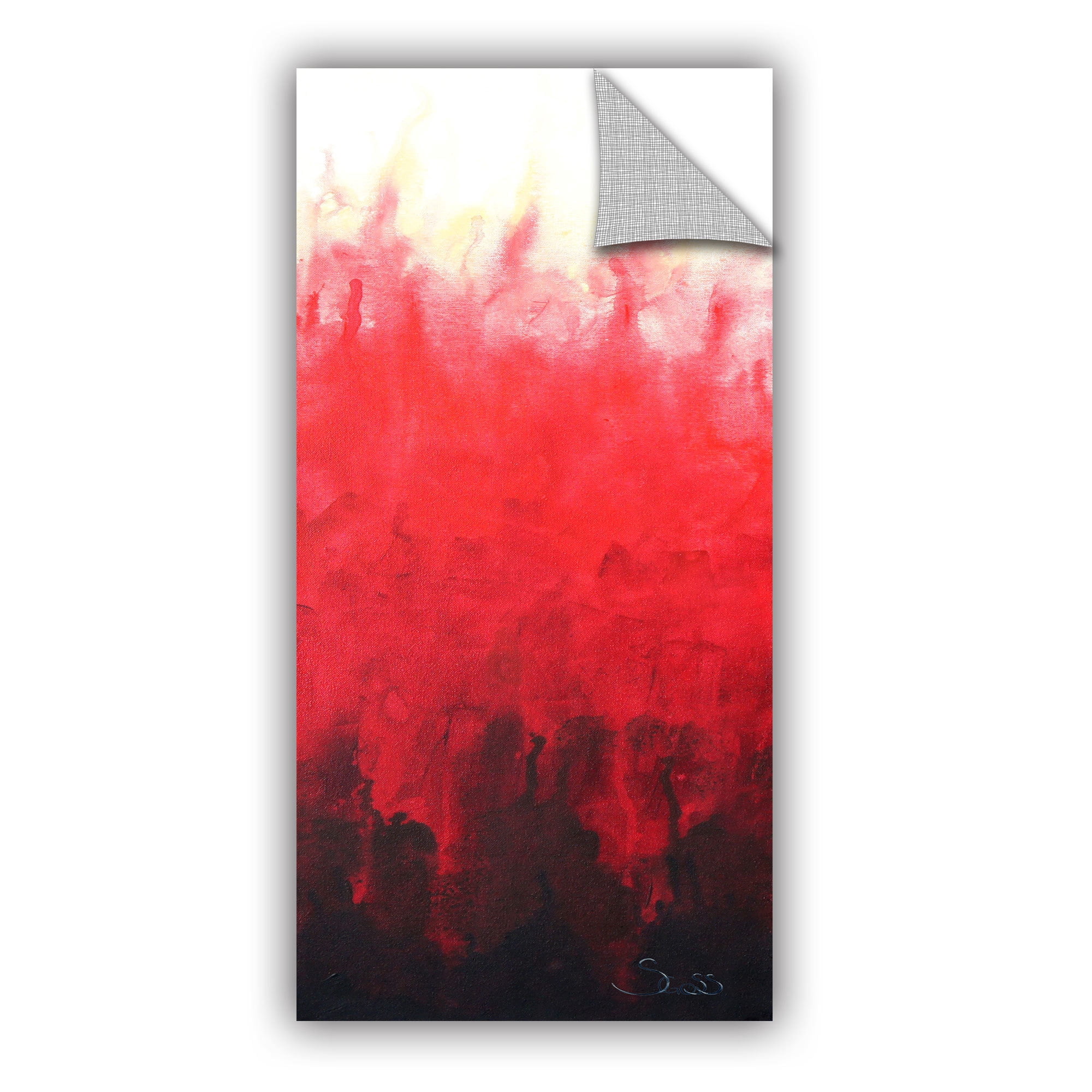 ArtAppealz Shiela Gosselin "Red Watery" Removable Wall Art