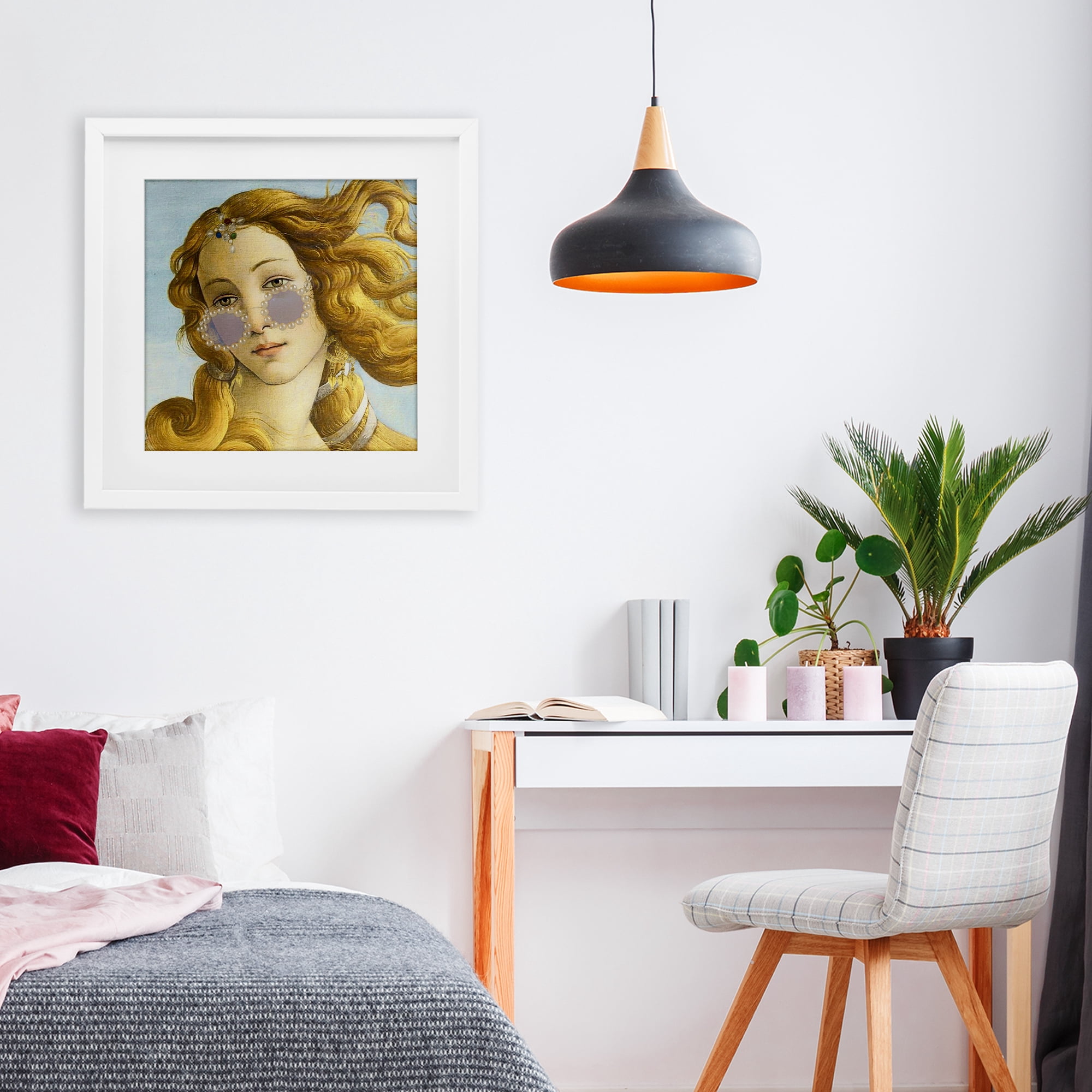 Stupell Industries Modern Day Venus Shades White Framed Print Under Glass, design by Grotto Studios