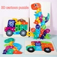 thumbnail image 6 of 3D Dinosaur and Transportation Wooden Puzzle Set, Animal Themed Brain Teaser Puzzle Board for Family Game Night and Cognitive Development B, 6 of 6