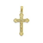 FJC Finejewelers 10k Yellow Gold Crucifix with Scroll Tips Charminri