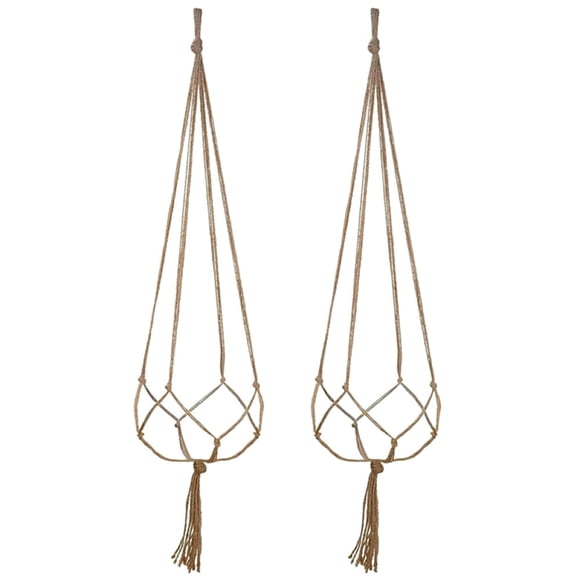 6Pcs Macrame Plant Hanger Vintage Rope Basket Indoor Outdoor Hanging Plant Holders