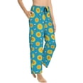 thumbnail image 2 of Uemuo Bee Sunflower Pattern Women's Wide Leg Palazzo Lounge Pants with Pockets Light Weight Loose Comfy Casual Pajama Pants-Large, 2 of 9