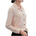 thumbnail image 2 of Blmnix Relaxed Women T Shirts Flattering Business Casual Shirts for Women V-Neck Long Sleeve Blouses, 2 of 5