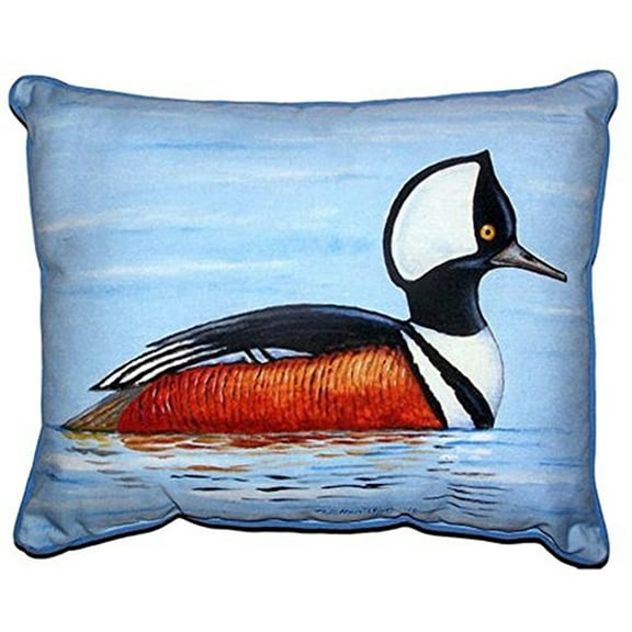 Betsy Drake SN459 11 x 14 in. Hooded Merganser Small Indoor & Outdoor Pillow
