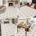 thumbnail image 5 of Bohemia Area Rugs 5'x7', Washable Small Throw Rugs for Laundry Room Playroom, Modern Abstarct Floral Flowers Boho Beige Indoor Outdoor Rug Non-Slip Low Pile Carpet Runner Reversible Floor Mats, 5 of 8