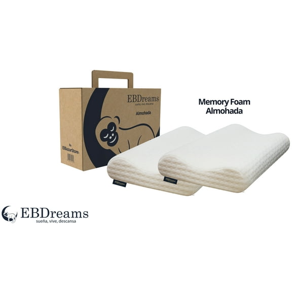 Paquete 2 Almohadas EBDreams Memory Foam Estandar Media Ergonómica Bambú El Bazar Store