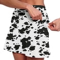 thumbnail image 3 of GPOECD Skirts for Women Plus Size Cow Print with Built in Shorts Comfortable Stretchy High Waist A Line Mini for Spring Short Skirts for Women White_004,M, 3 of 6