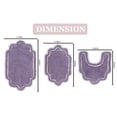thumbnail image 2 of Home Weavers Allure Collection 100% Cotton Non-Slip Bathroom Rug Set Machine Washable Bathroom Rug-17"x24", Bath Rug- 21"x34", U Shaped Contour- 20"x20", Purple Color 3 Piece Bath Rug set, 2 of 9