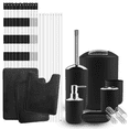 thumbnail image 1 of Clara Clark Bathroom Accessory Set, Black Bathroom Décor with Toothbrush Holder Set, Bathroom Curtains Shower Set, Bath Rug Set Included, 1 of 7