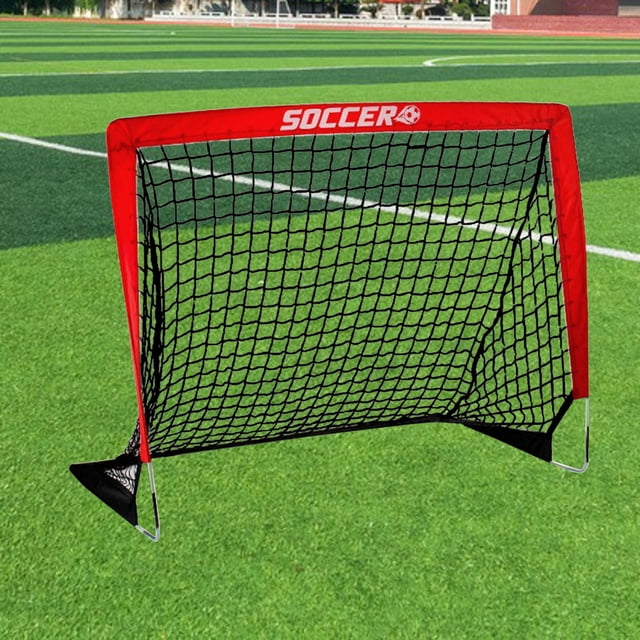 Colaxi But de Soccer pour Enfants Filet de Soccer Installation Facile Équipement d'Entraînement de Soccer Filet de Soccer Portable Ensemble pour Sports Intérieurs Extérieurs Rouge