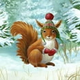 thumbnail image 3 of Wilson, Kelsey 15x15 Black Modern Framed Museum Art Print Titled - Winterscape IV-Squirrel, 3 of 5