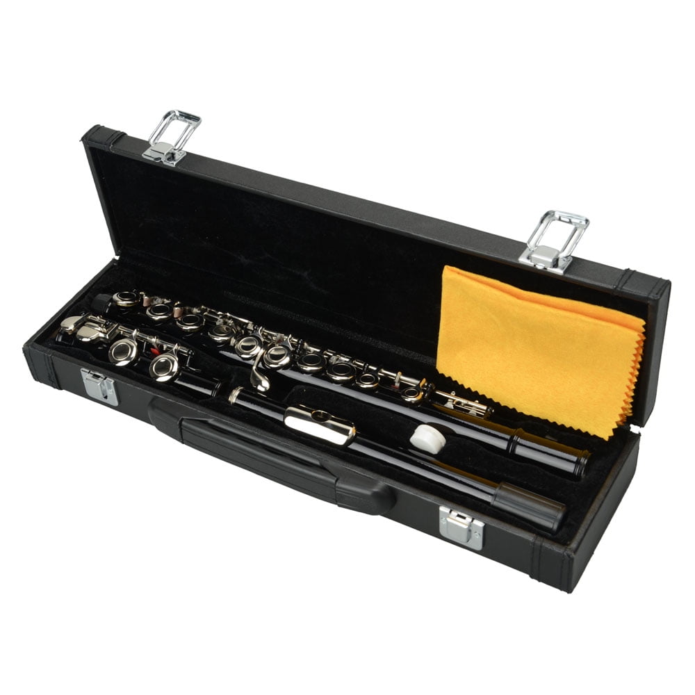 Lowestbest Cupronickel C 16 Closed Holes Flute with with Case, Cleaning Rod, Cloth, Joint Grease, Flute for Band, Orchestra, Black