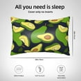 thumbnail image 6 of Bingfone Fresh Avocado Print Satin Pillowcase for Hair - Standard Size with Zipper Silky & Soft Pillow Covers,20x30 inches, 6 of 8